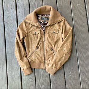 Ci Sono By Cavalini Faux Leather Jacket Brown Women’s Medium